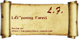 Lápossy Fanni névjegykártya