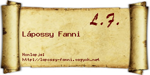 Lápossy Fanni névjegykártya