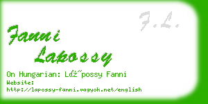 fanni lapossy business card